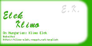 elek klimo business card